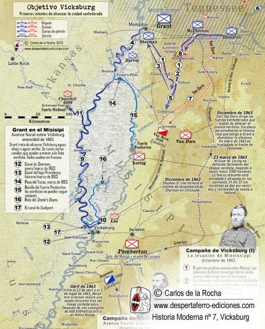 En DESPERTA FERRO Hª MODERNA N.º7: VICKSBURG, 1863 podrás encontrar… DECEPCIONES Y DETERMINACIÓN. LOS INTENTOS DE U. S. GRANT DE TOMAR VICKSBURG, DICIEMBRE DE 1862-ENERO DE 1863