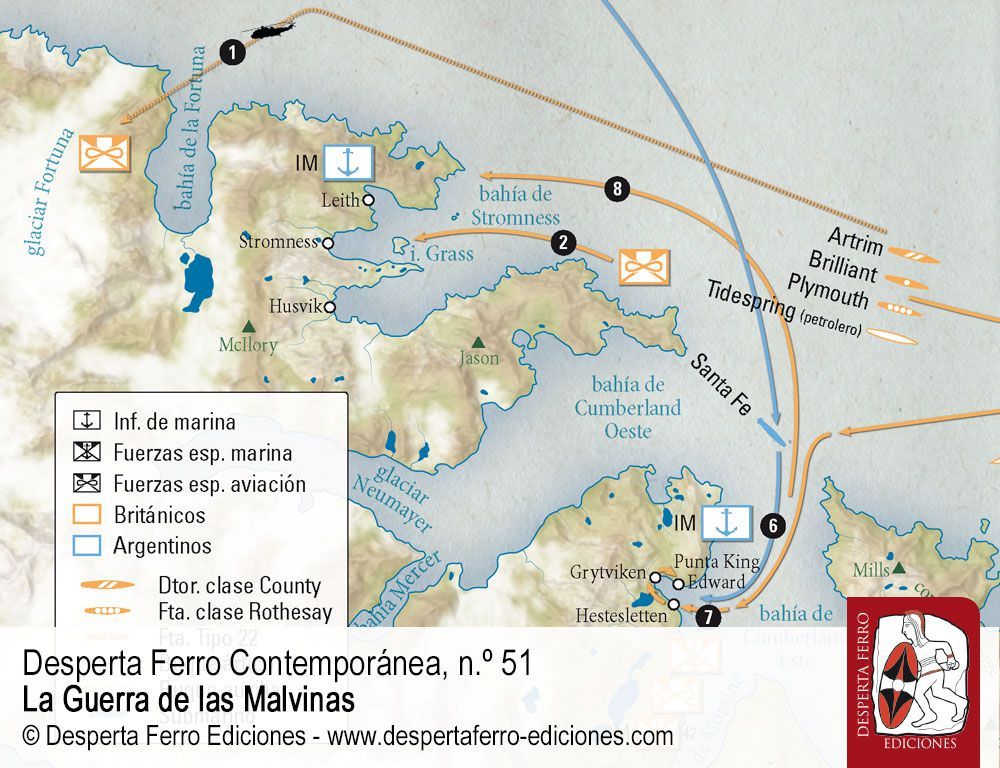 Los combates por Georgia del Sur por Nick van der Bijl