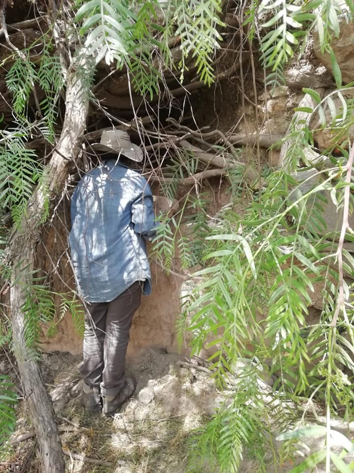 Registro de los remanentes de las estructuras arquitectónicas en el borde sur del río San Juan (Autor: Proyecto barrio del río San Juan)
