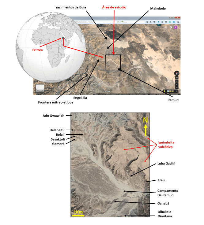 Situación geográfica de la cuenca de Engel Ela-Ramud achelense rift